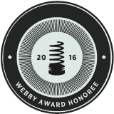 Badge identifying Morphy as an Official Webby Award Honoree