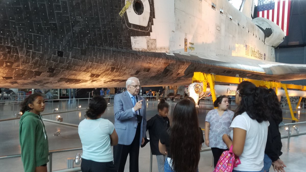 Group touring the National Museum of Air and Space Steven F. Udvar-Hazy Center