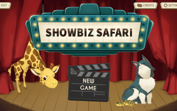 Title screen for the education life science game, Showbiz Safari