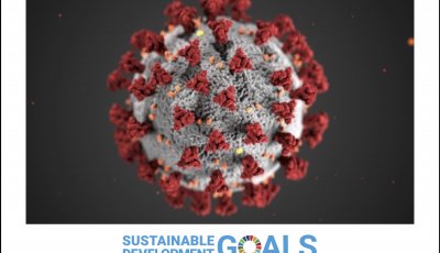 Image of cover of "COVID-19! How Can I Protect Myself and Others?" The main image is an illustration of the coronavirus. 