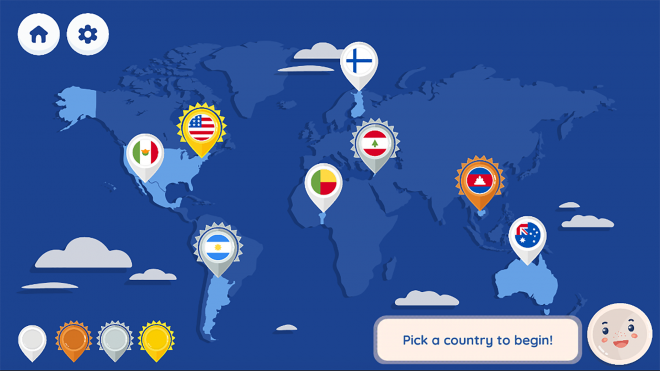 Pick Your Plate! A Global Guide to Nutrition world map screen