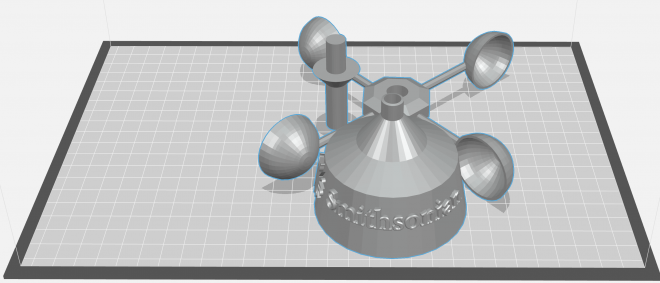 3d rendering of anemometer in the 3D design software