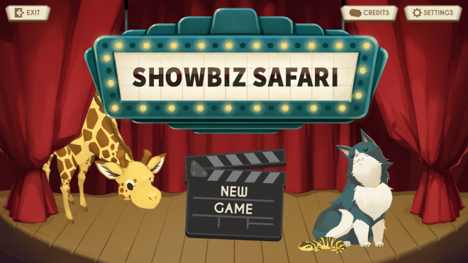 Title screen for the education life science game, Showbiz Safari